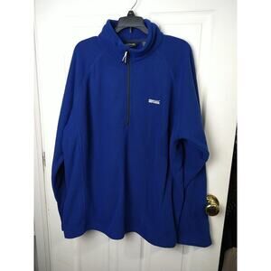 Regatta Great Outdoor Men's XXL Fleece 1/4 Zip Blue Black Heathered Pullover